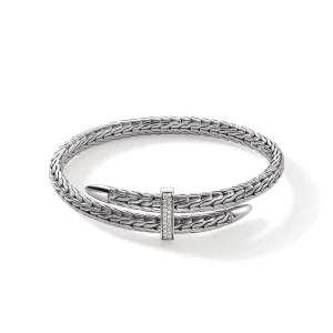 Women John Hardy Spear Flex Cuff, Sterling Silver, Diamonds