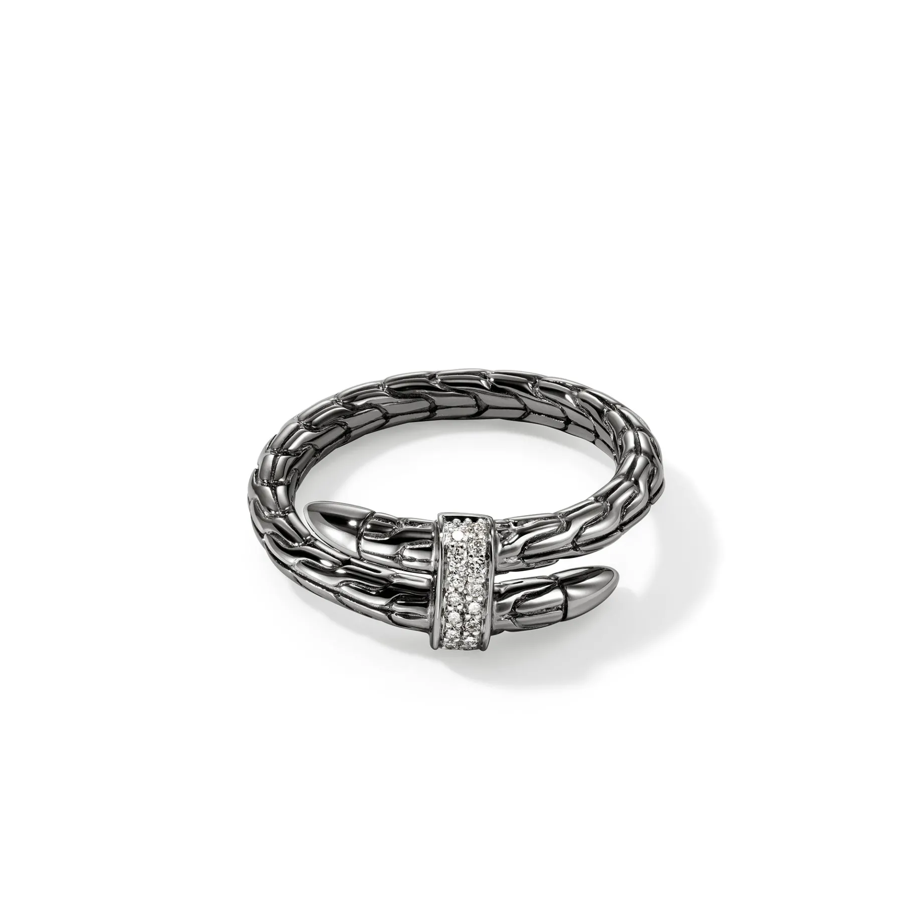 Women John Hardy Spear Ring, Dark Silver, Diamonds