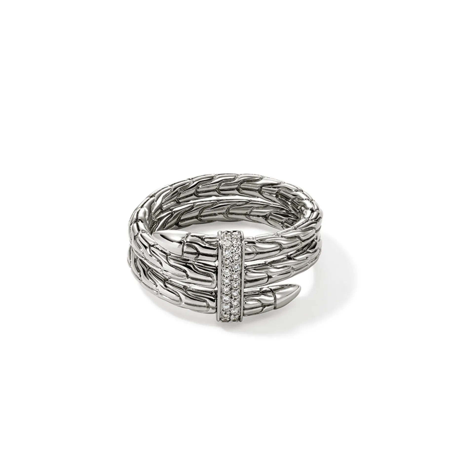Women John Hardy Spear Ring, Silver, Diamonds, Wide