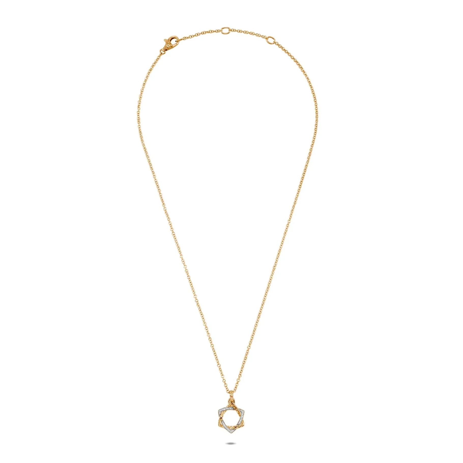 Women John Hardy Star of David Pendant Neckalce, Gold, Diamonds