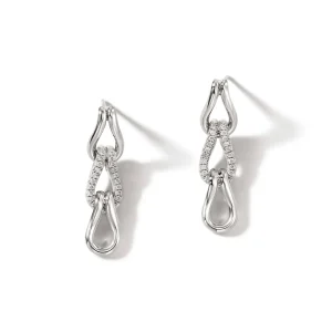 Women John Hardy Surf Link Earrings, Sterling Silver, Diamonds