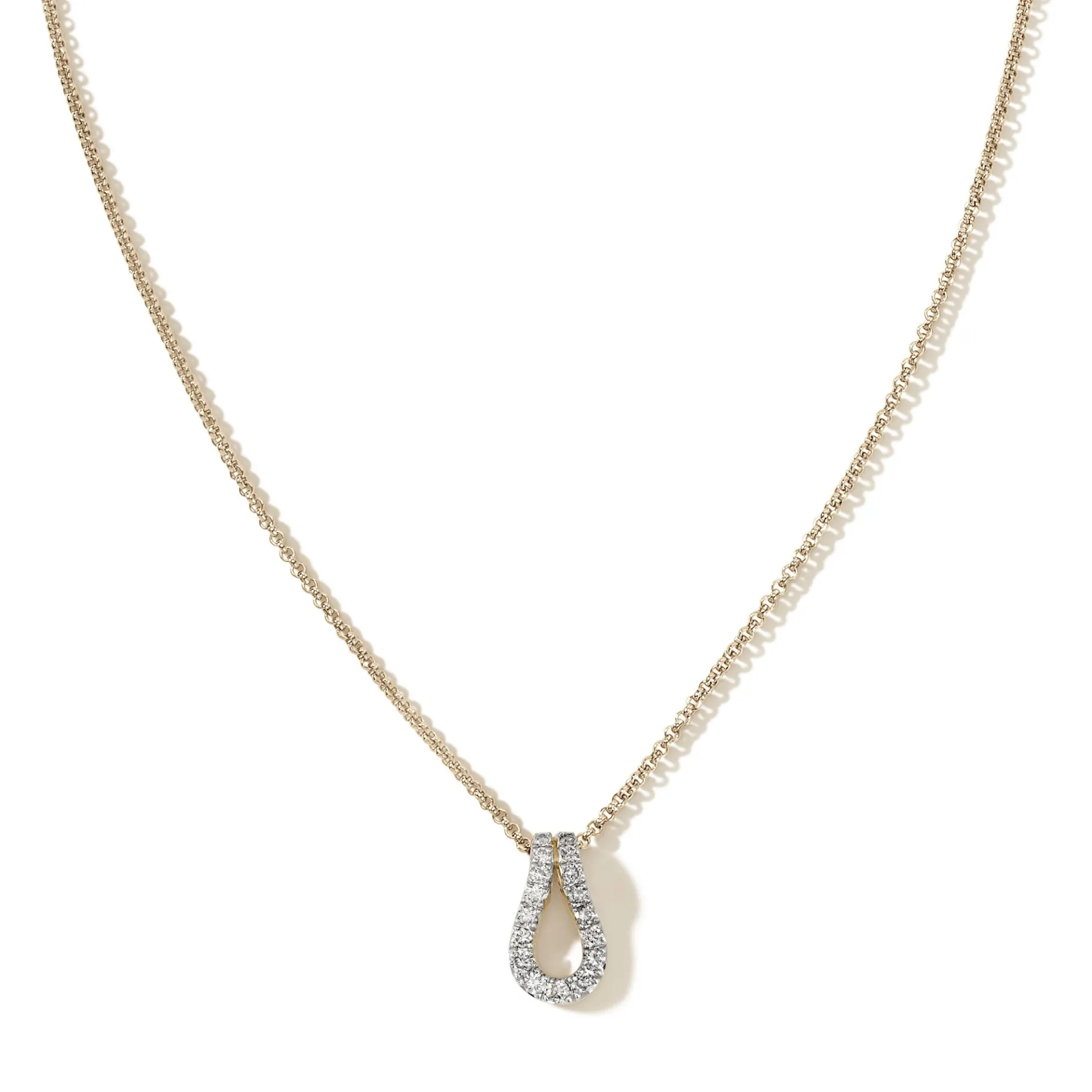 Women John Hardy Surf Pendant Necklace, Gold, Diamonds