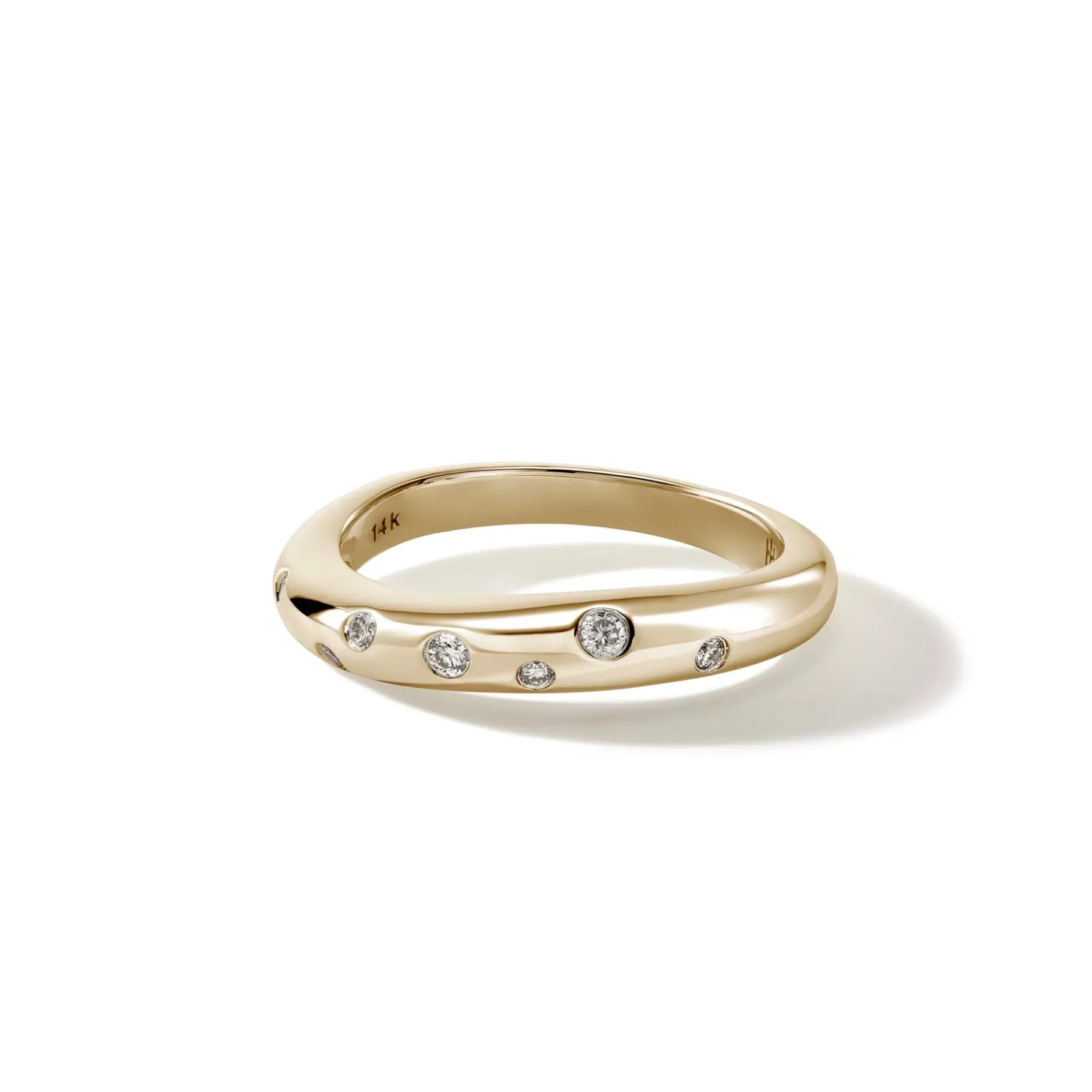 Women John Hardy Surf Ring, Gold, Diamonds, Slim