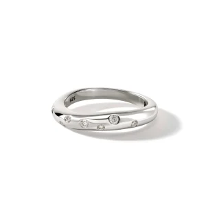 Women John Hardy Surf Ring, Sterling Silver, Diamonds, Slim