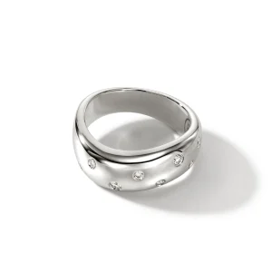 Women John Hardy Surf Ring, Sterling Silver, Diamonds, Wide