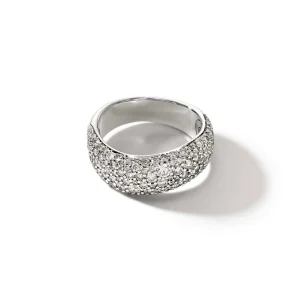 Women John Hardy Surf Ring, Sterling Silver, Diamonds, Wide