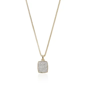 John Hardy Tag Necklace, Gold, Diamonds
