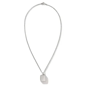 John Hardy Tag Pendant Necklace, Sterling Silver, 1.7MM