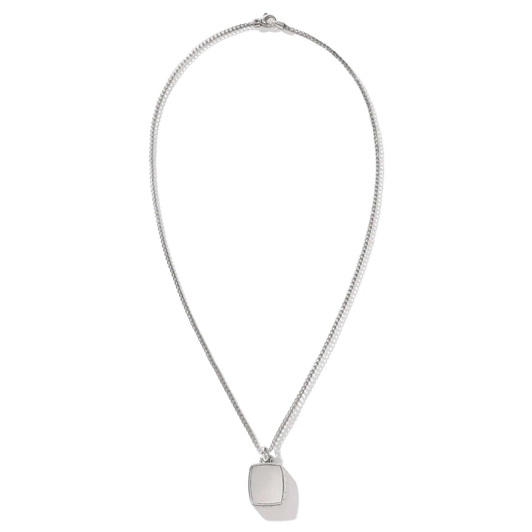 John Hardy Tag Pendant Necklace, Sterling Silver, 1.7MM
