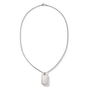 John Hardy Tag Pendant Necklace, Sterling Silver, 2MM