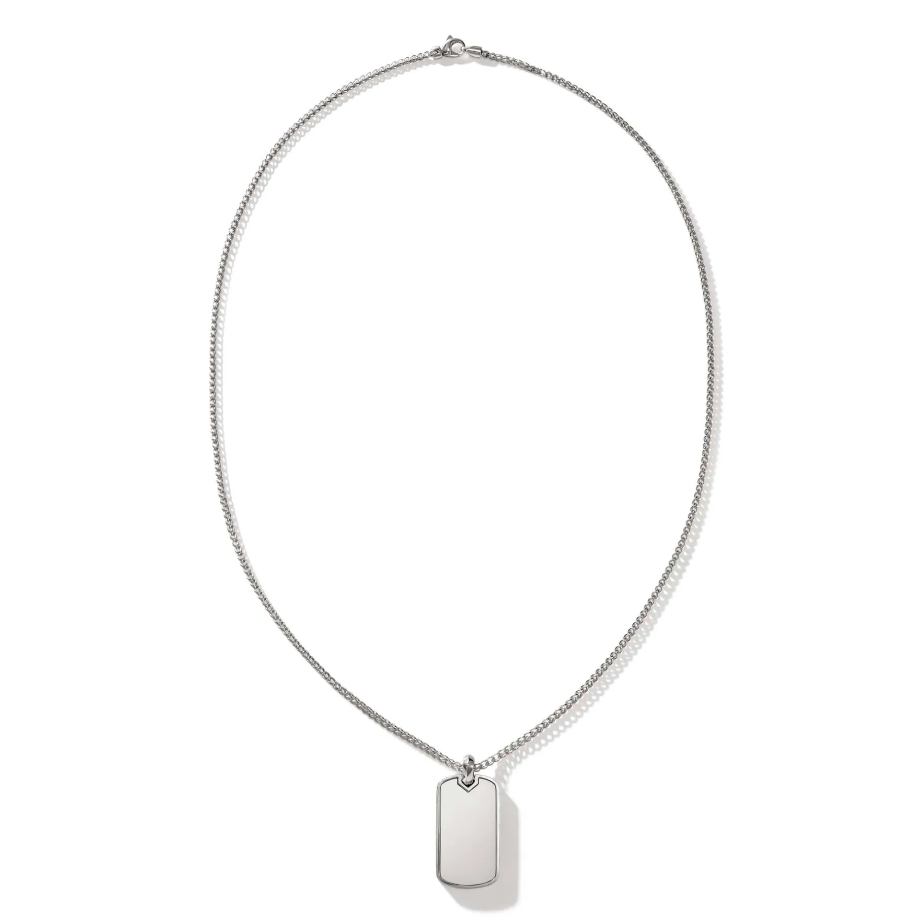 John Hardy Tag Pendant Necklace, Sterling Silver, 2MM